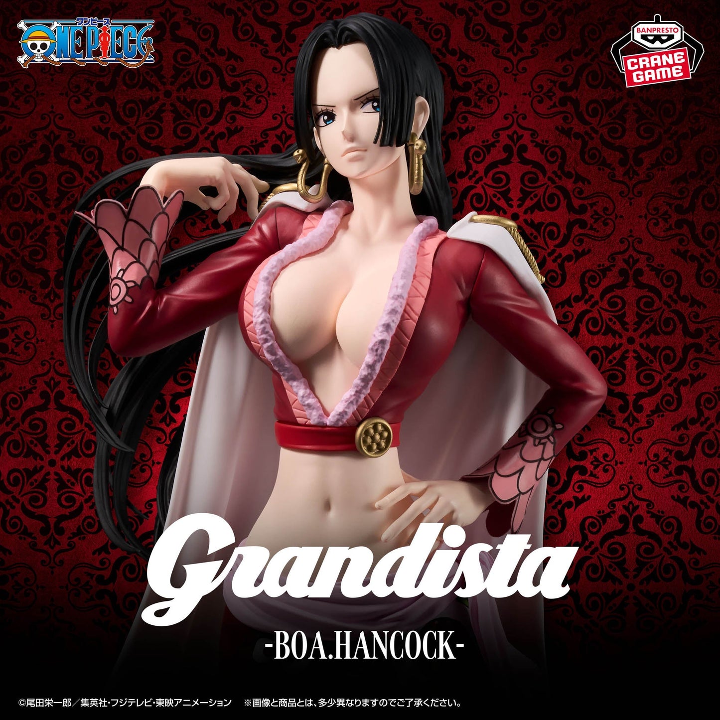 Boa Hancock figurine from One Piece with a red and black background